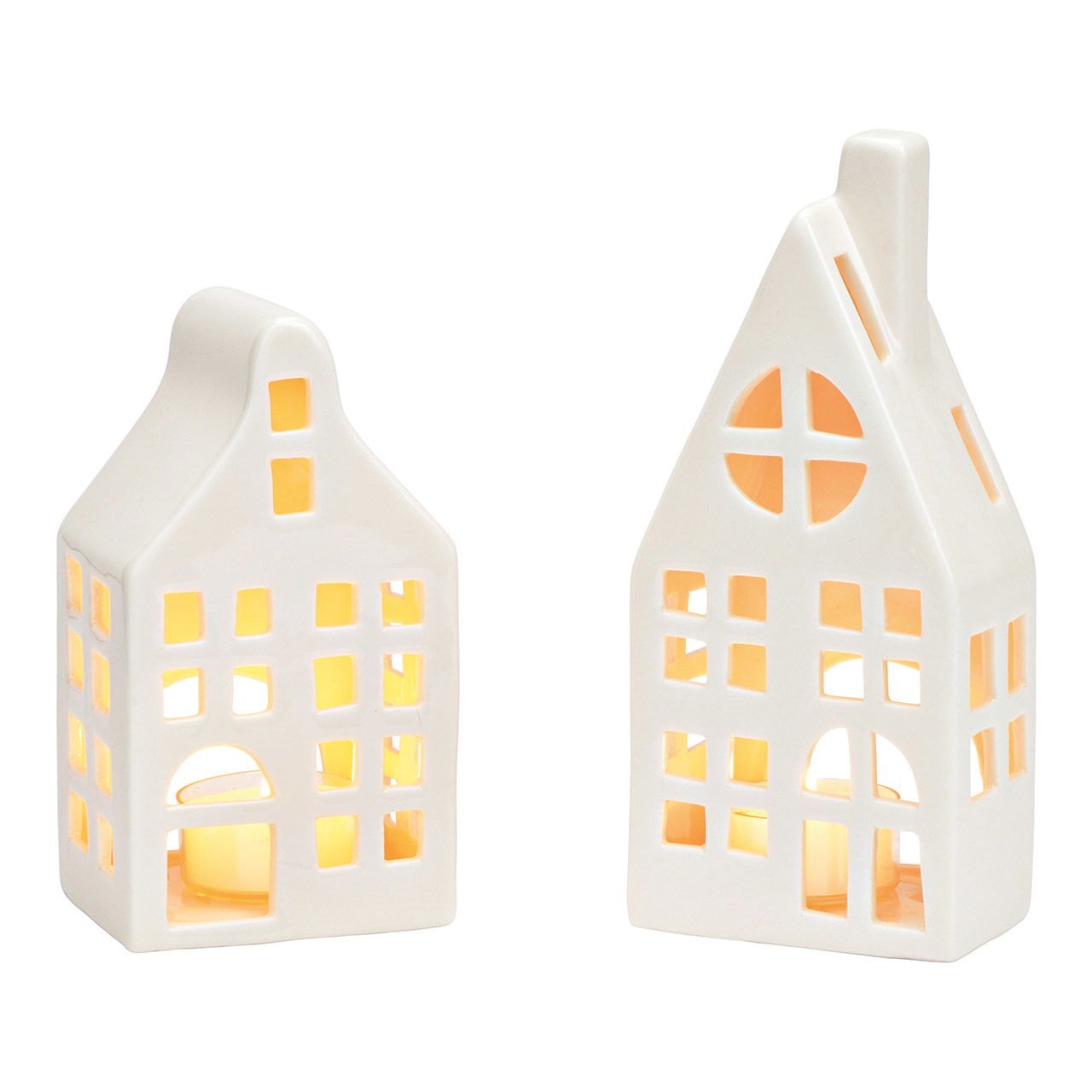 Maison pour bougies à chauffe-plat en céramique, 2 fois, blanc (L/H/P) 7x13x6cm 7x17x5cm Maison pour bougies à chauffe-plat en céramique, 2 fois, blanc (L/H/P) 7x13x6cm 7x17x5cm
