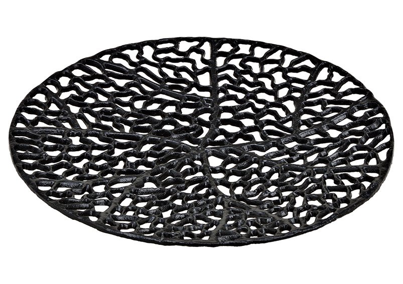 Metal bowl Black (W/H/D) 37x2x37cm