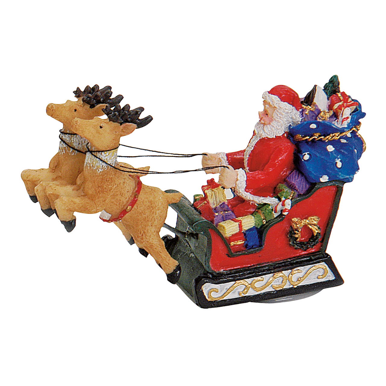 weihnachtsfigur, santa klaus, schlitten, pferdegespann, geschenke