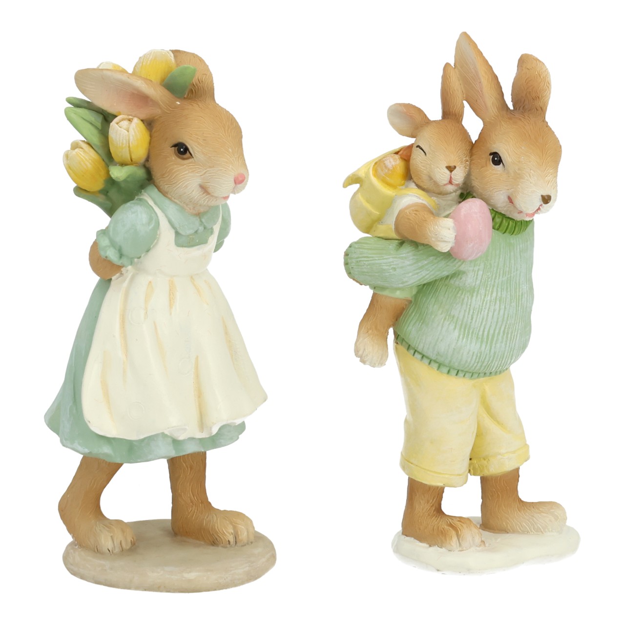 Hasenfigur, Häsin mit Körben, Osterfigur, Figurengruppe, Bunny Figur