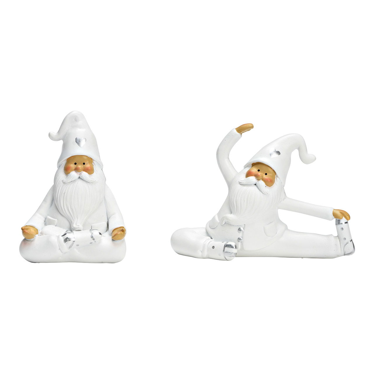 Yoga Nicolas en poly blanc 2 fois, (L/H/P) 13x9x5cm 8x11x6cm