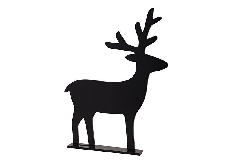 Expositor ciervo de madera negro (c/h/d) 42x56x5cm