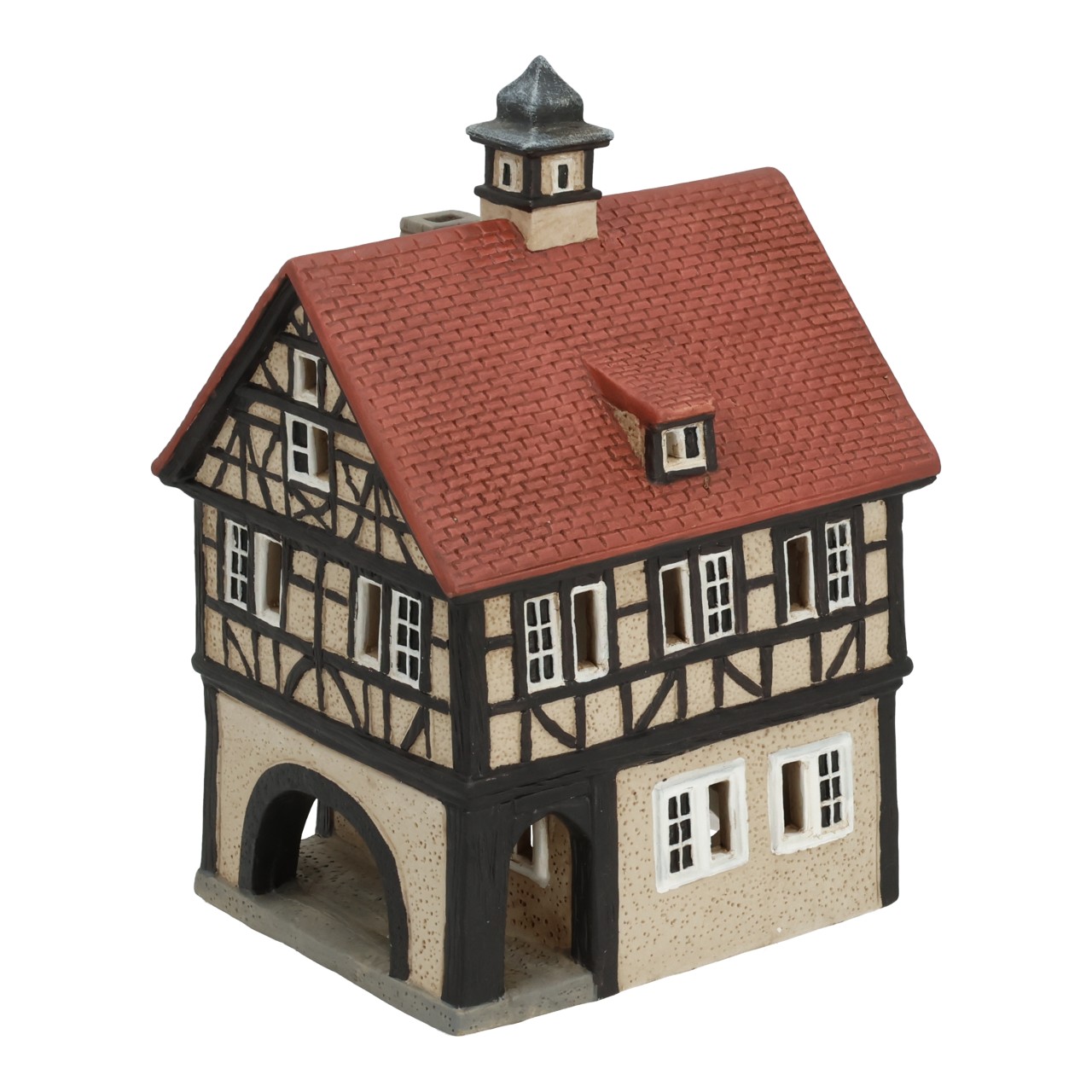 Wurm Lichthaus Fachwerkhaus Waiblingen aus Porzellan Bunt (B/H/T) 11x19.8x10.9cm Miniaturhaus, Häusermodell, Kunststoffmodell, Gartenfigur, Dachziegel
