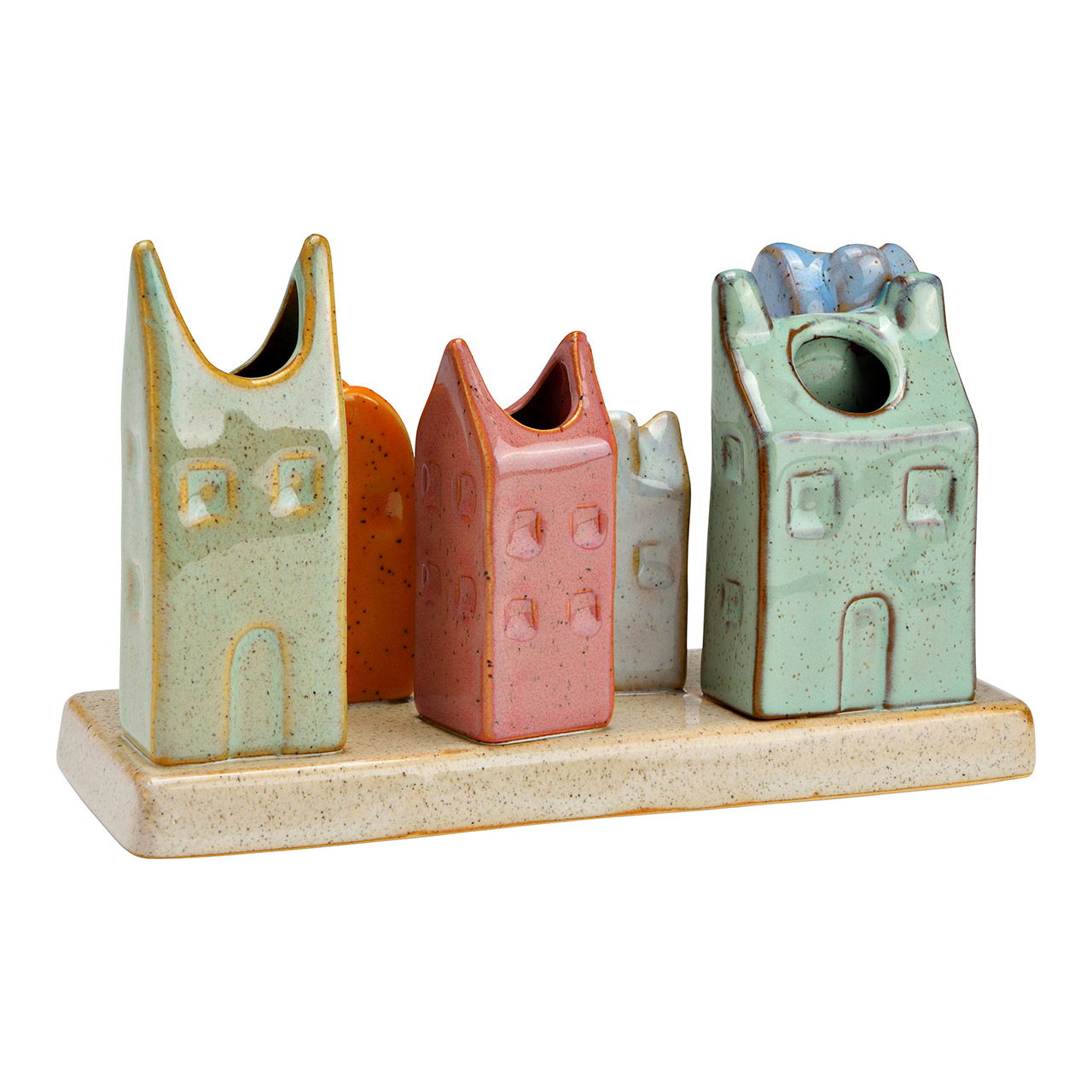 Vaso in ceramica townhouses, colorato (L/H/D) 18x11x7cm Vaso in ceramica townhouses, colorato (L/H/D) 18x11x7cm