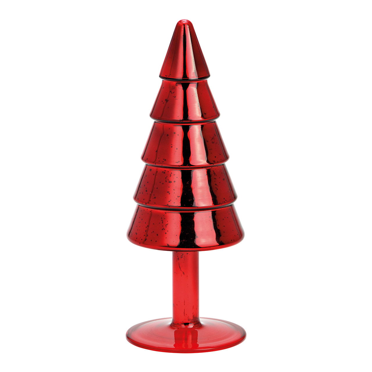 Christmas tree made of red glass (W/H/D) 8x21x8cm