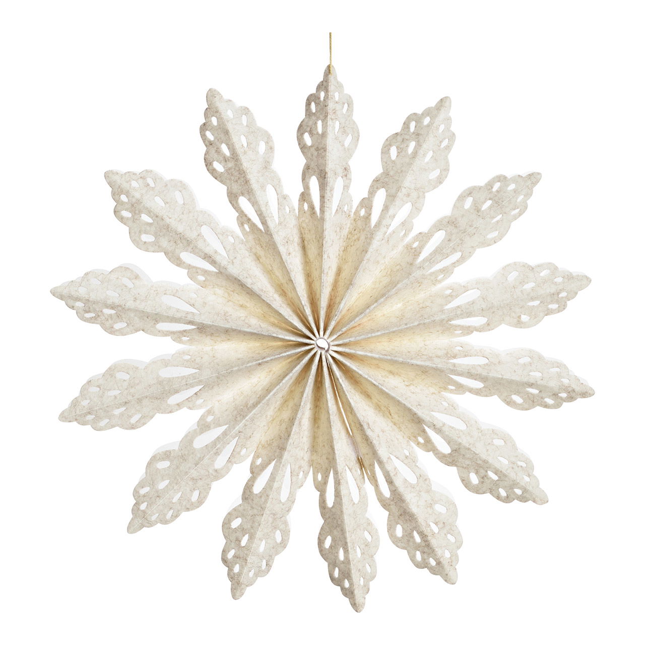 Weihnachtshänger Schneeflocke aus Filz, Beige (B/H/T) 40x40x4cm