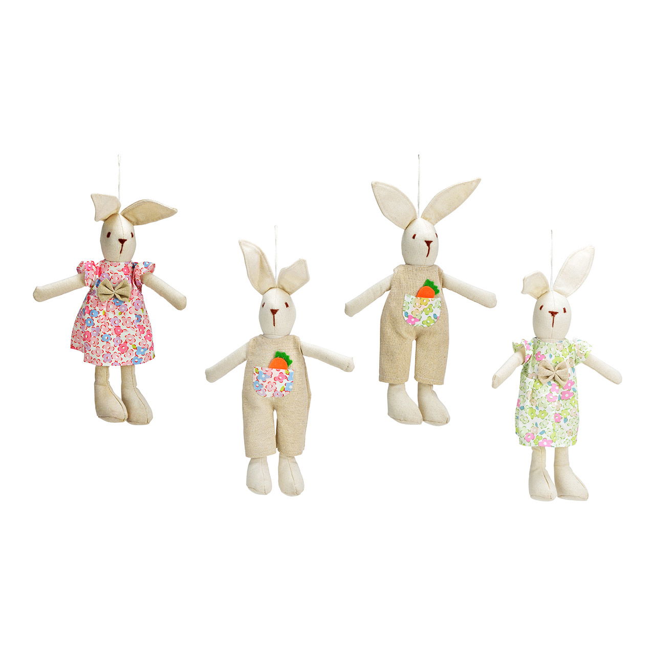 Hänger Hase aus Textil, 4-fach, Beige (B/H/T) 13x30x5cm Hänger Hase aus Textil, 4-fach, Beige (B/H/T) 13x30x5cm