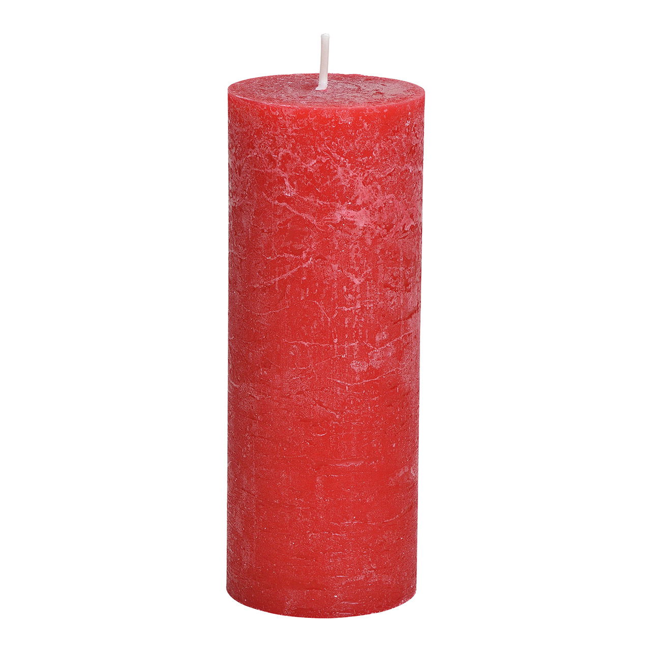 Candle 6,8x18x6,8cm wax red