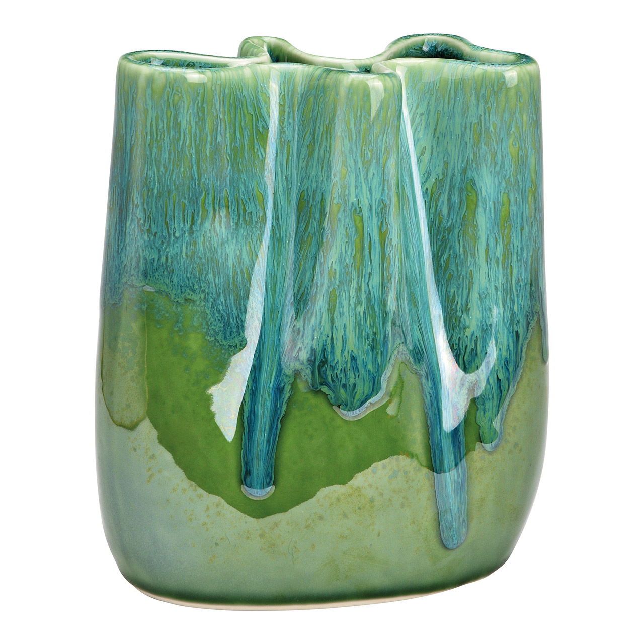 Vase en porcelaine vert (L/H/P) 15x18x10cm