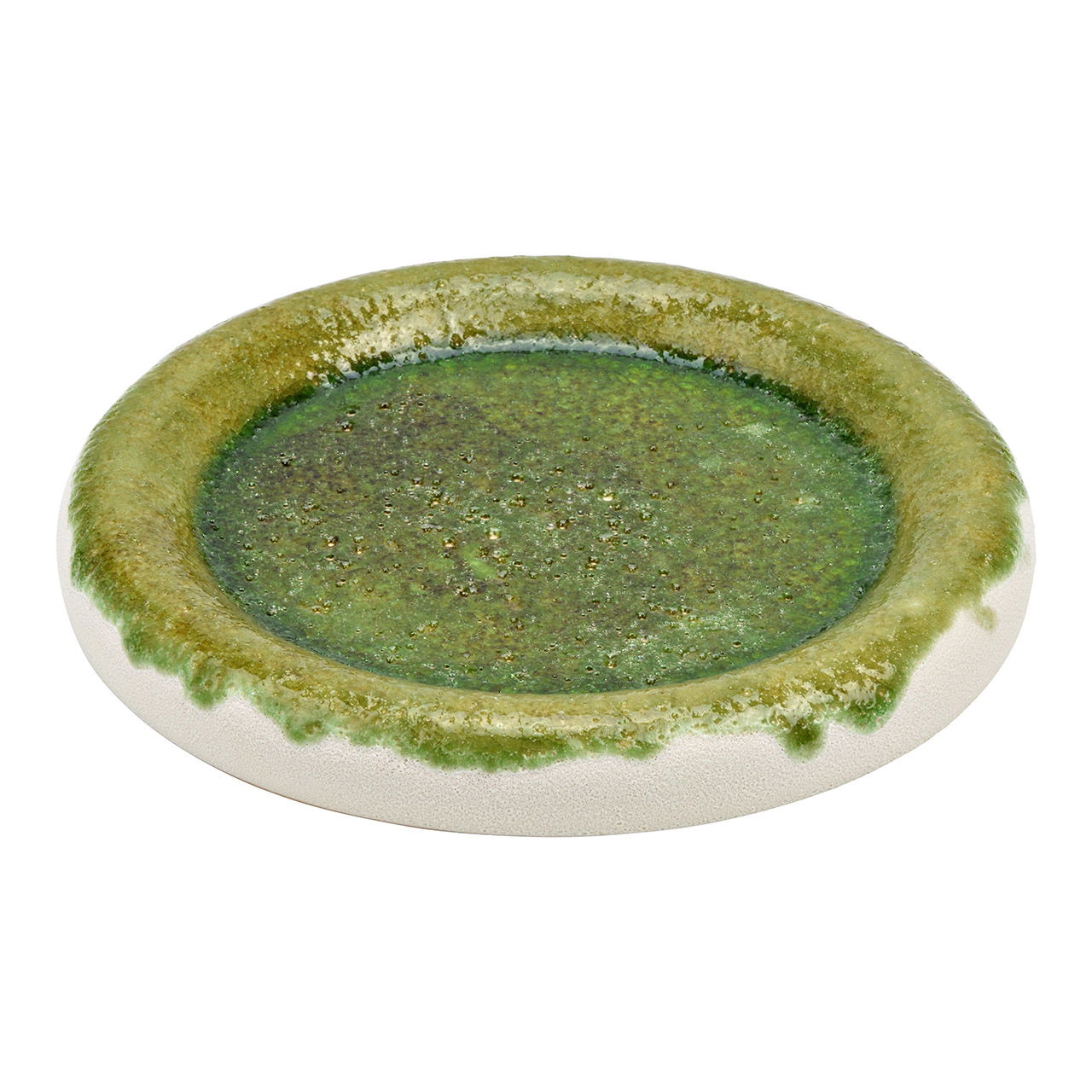 Piatto decorativo in ceramica, verde (L/H/D) 20x2x20cm