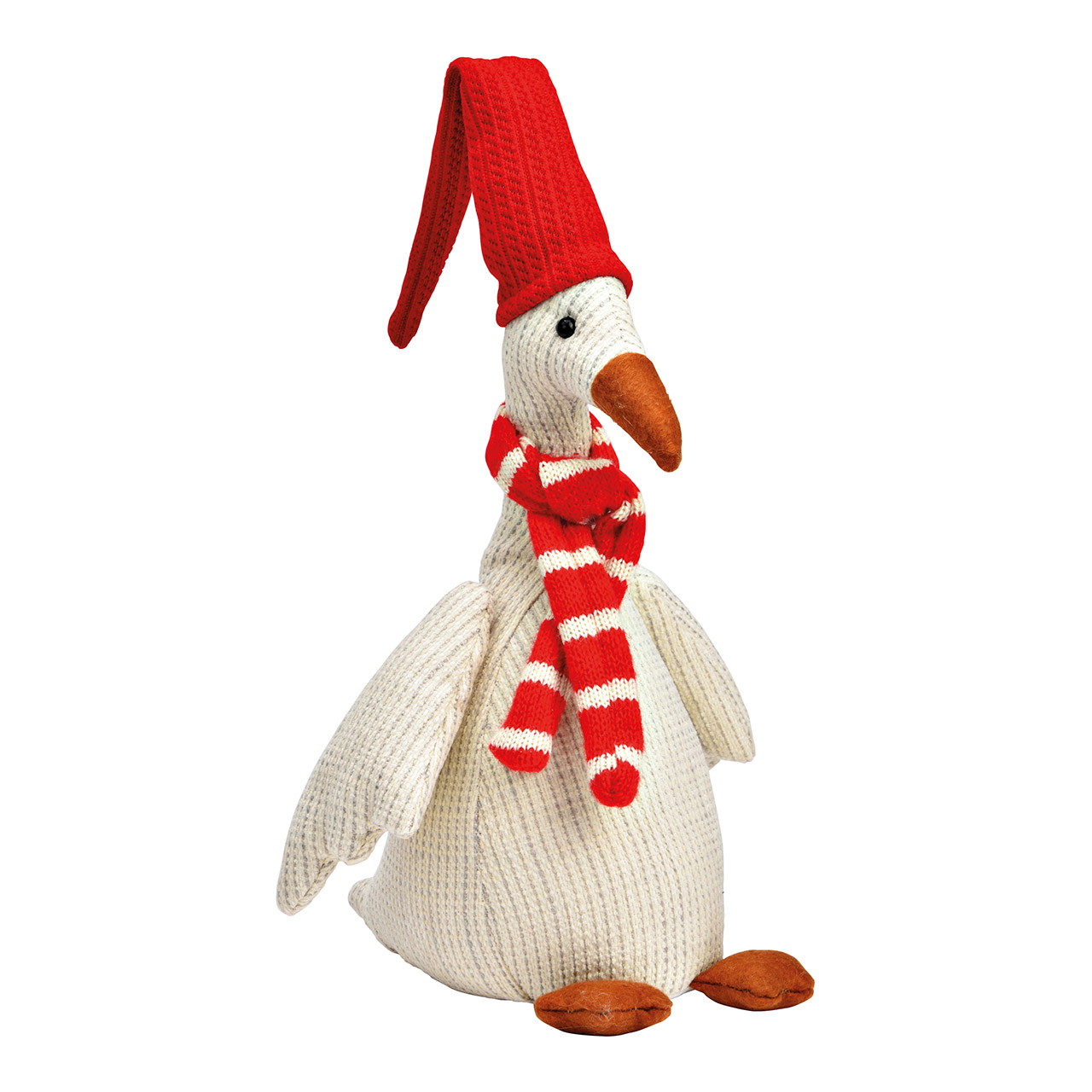Weihnachtsgans aus Textil rot, weiß (B/H/T) 17x33x19cm | 10040179