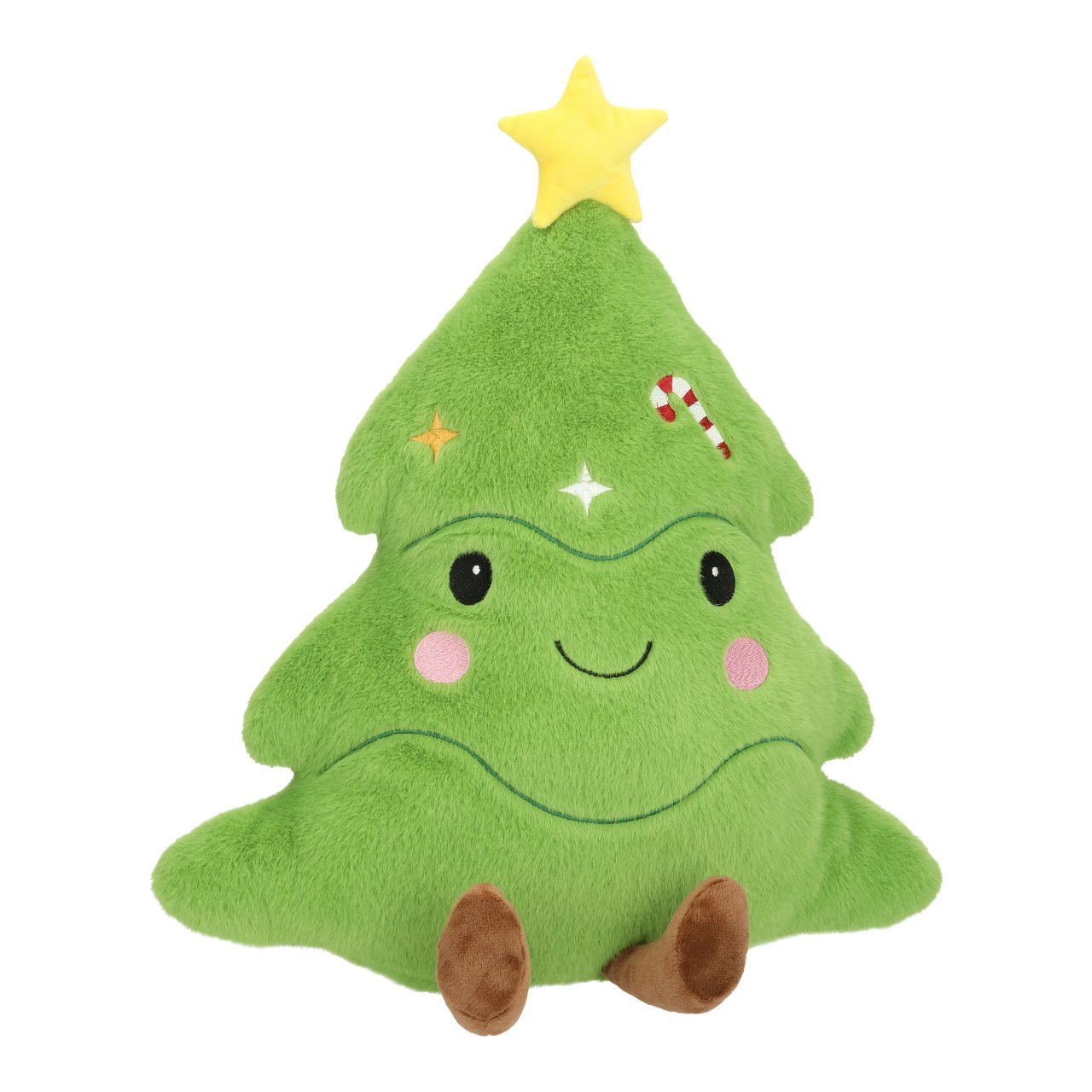 Kissen Tannanbaum aus Polyester Grün (B/H/T) 40x43x13cm Plüsch, Spielzeug