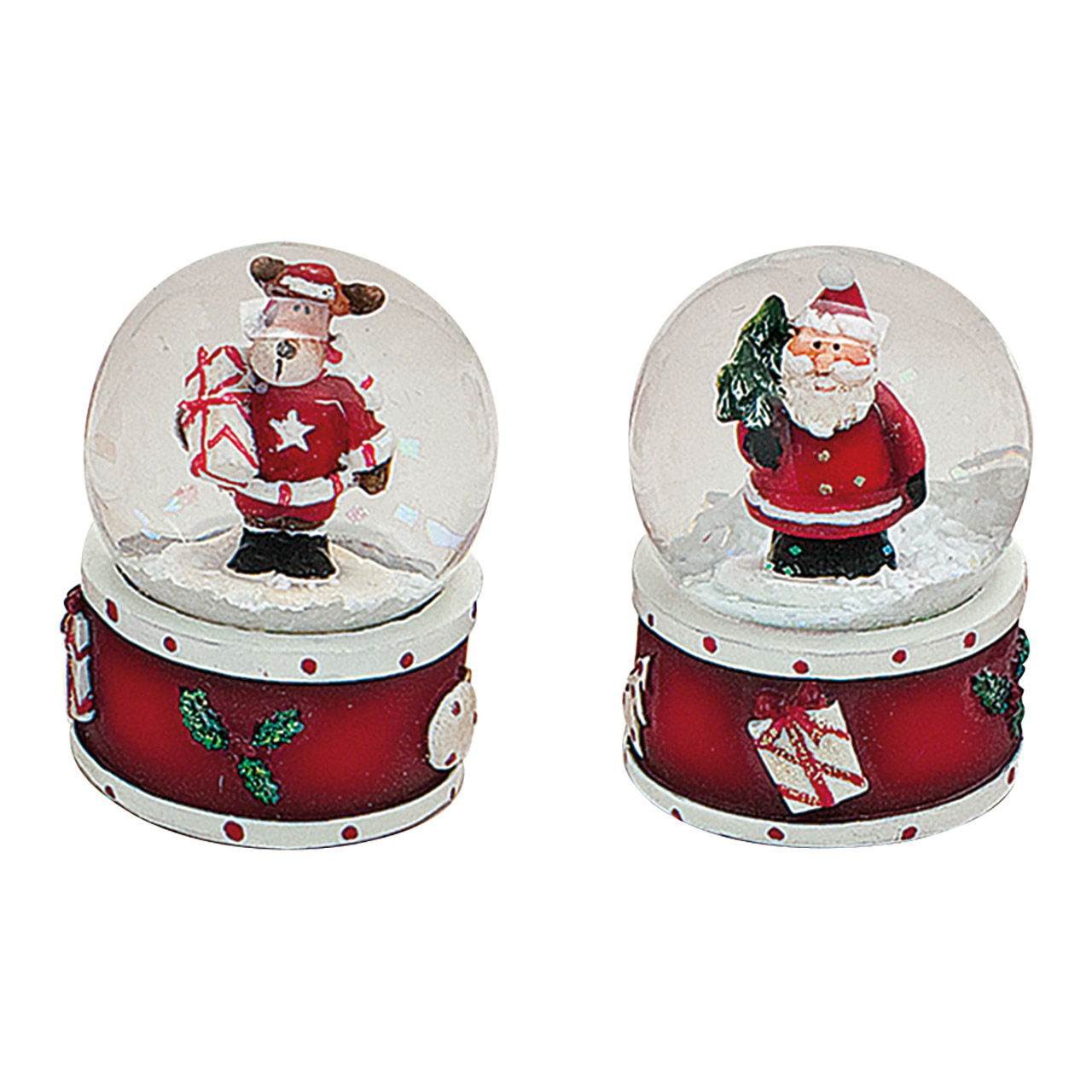 Water ball xmas decorat. poly 2 assorted 5 cm