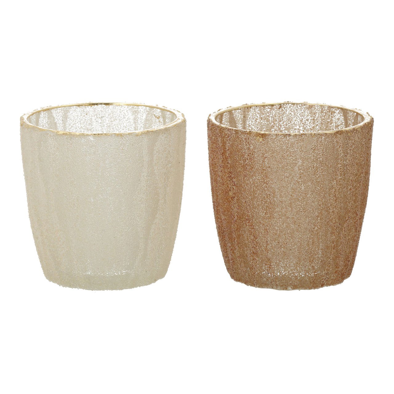 Farol de cristal Beige, 2 surtidos (A/A/P) 9x9x9cm Töpferei, Tasse, Krug, Porzellan, Vase