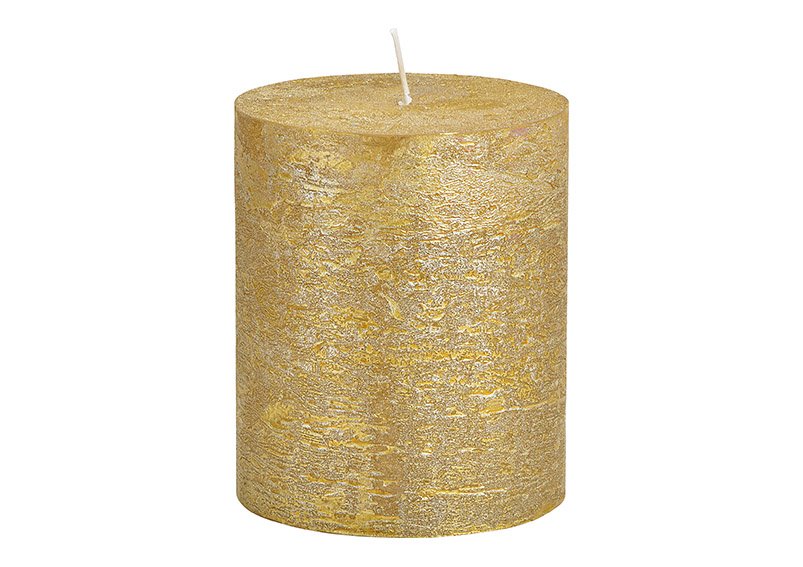 Candle shimmer finish, wax, gold (W/H/D) 10x12x10cm