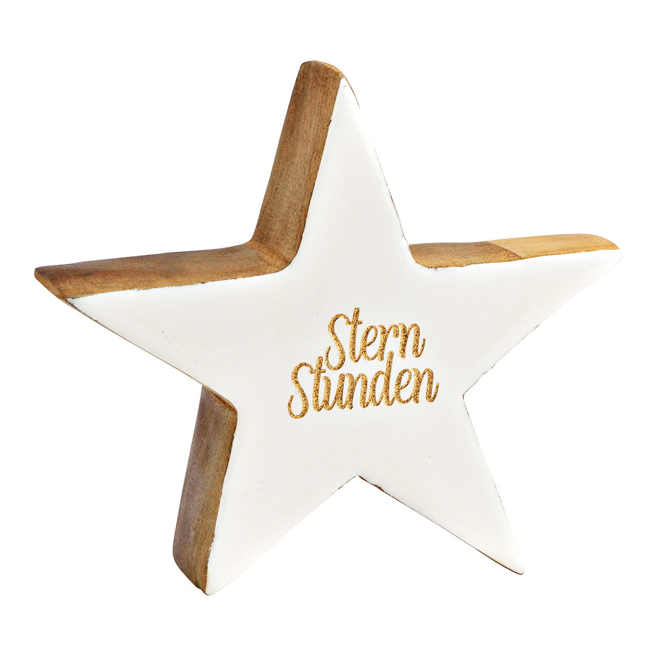 Estrella, Sternstunden de madera de mango blanco (A/A/P) 15x14x5cm