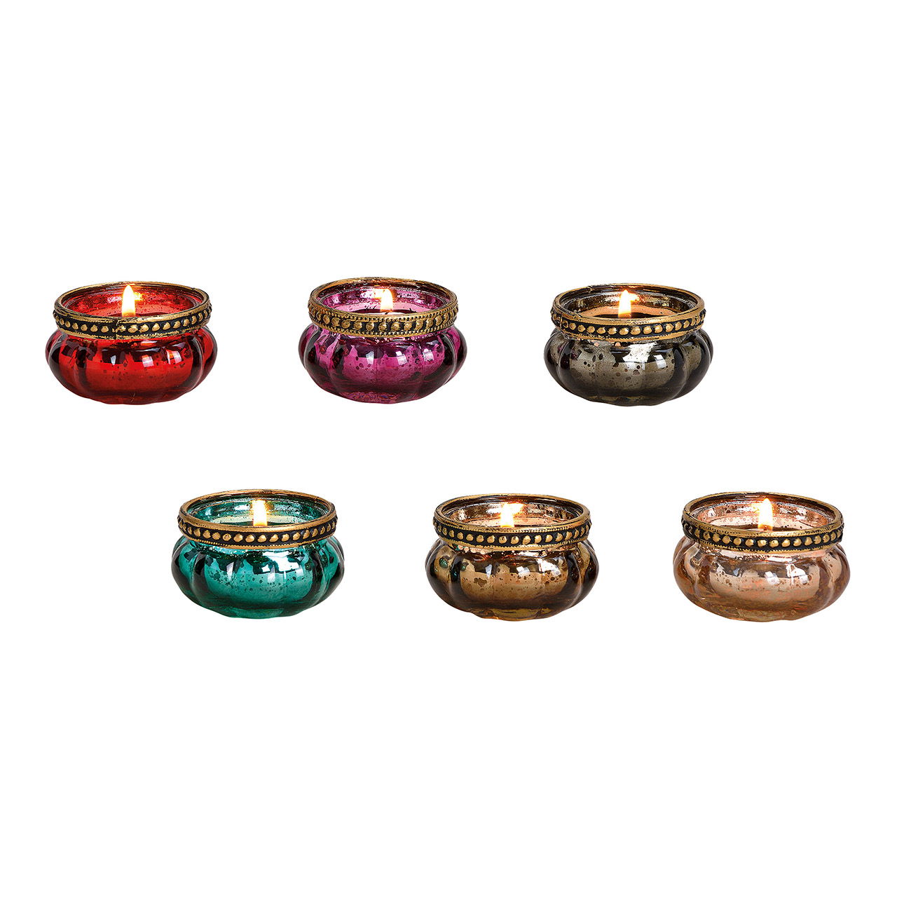 Windlichtglas Bunt 6-fach, (B/H/T) 6x3x6cm Windlichtglas Bunt 6-fach, (B/H/T) 6x3x6cm