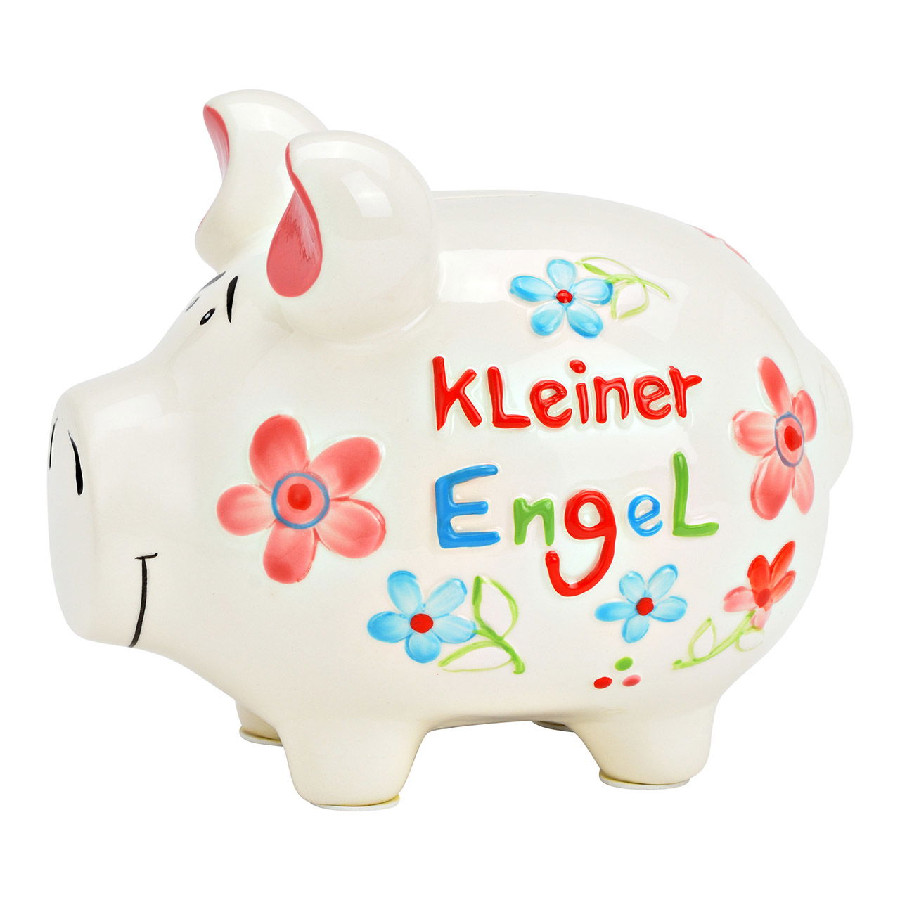 Money box KCG Middle pig Kleiner Engel made of ceramic white (W/H/D) 17x15x15cm KCG Art. No. 101301