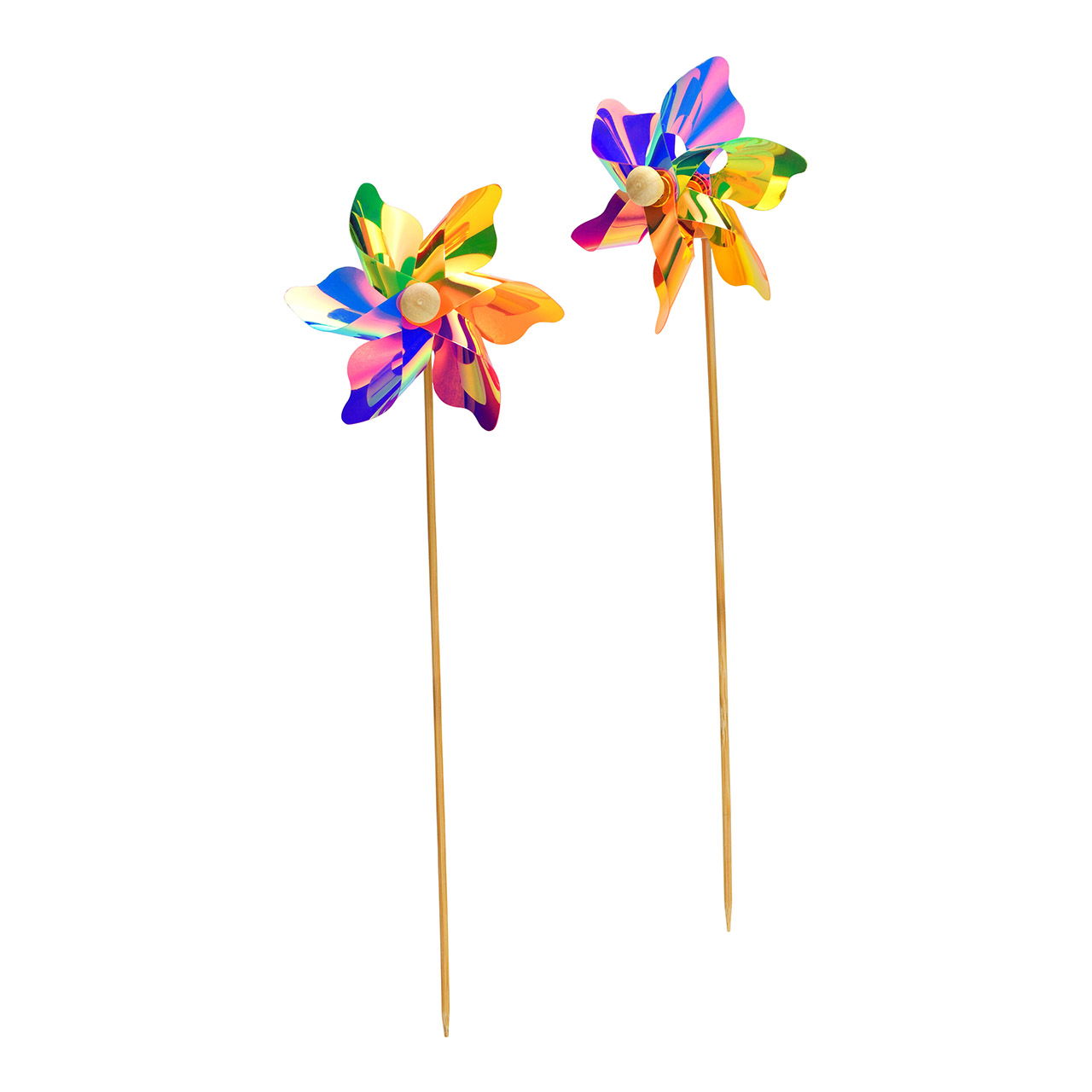 Flower plug wind wheel made of plastic/wood Colorful (W/H/D) 9x28x4cm