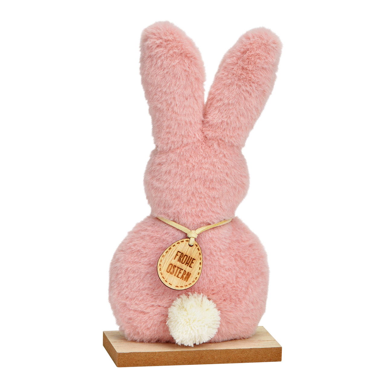 Supporto per coniglio in peluche su base di legno rosa (L/H/D) 10x19x5cm