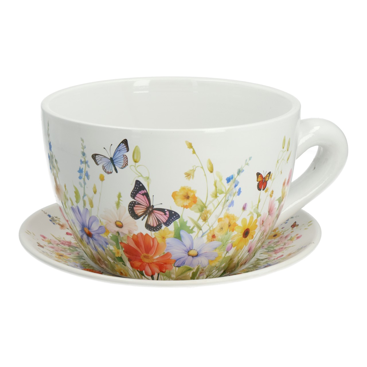Vaso da fiori decorativo in ceramica colorata (L/A/P) 25x14x23 cm
