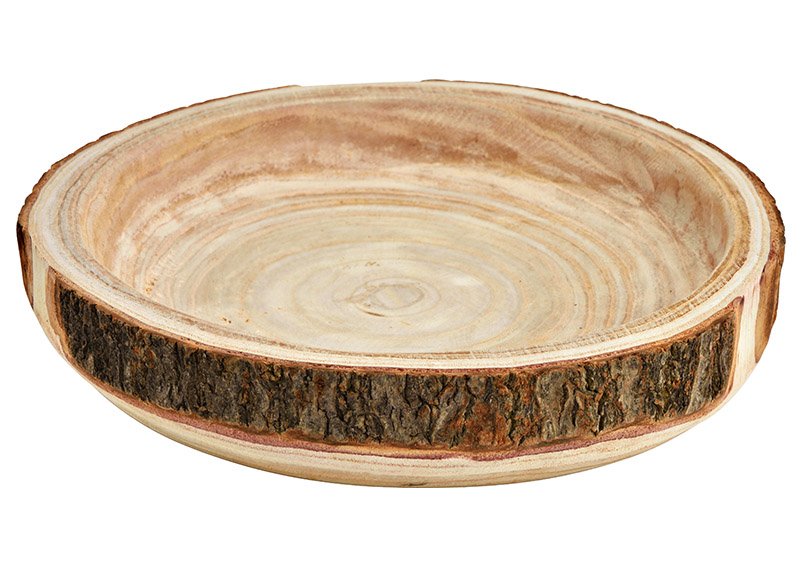 Paulownia wood decorative bowl natural (W/H/D) 35x5x35cm