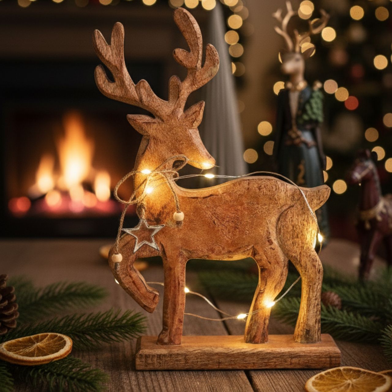 Aufsteller Hirsch aus Mangoholz natur (B/H/T) 27x41x6cm Aufsteller Hirsch aus Mangoholz natur (B/H/T) 27x41x6cm