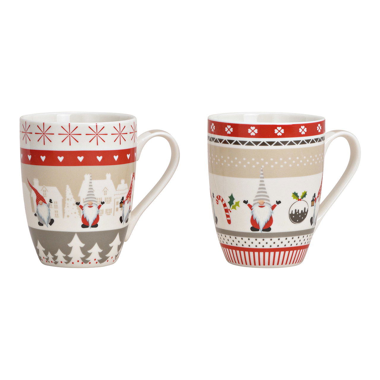 Tazza decorativa gnomo di Natale in porcellana colorata a 2 pieghe, (L/H/D) 12x10x8cm 340ml Tazza decorativa gnomo di Natale in porcellana colorata a 2 pieghe, (L/H/D) 12x10x8cm 340ml