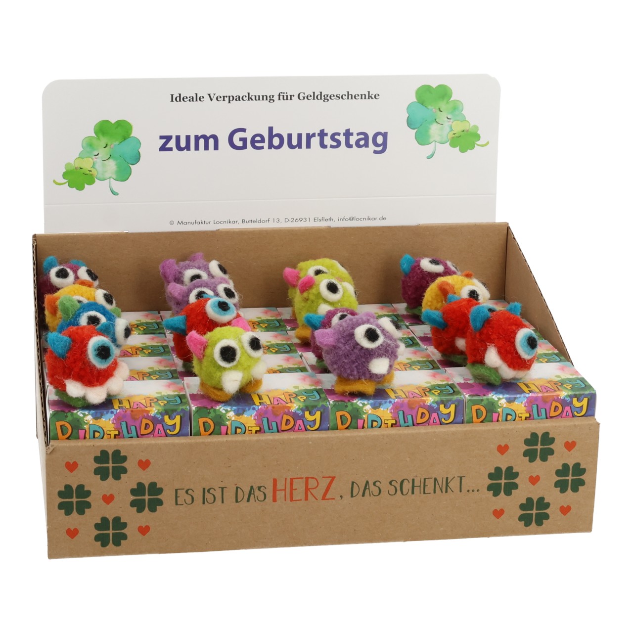 Hochstapler, Kleintierfigur, Flauschig, Neonfarben, Kuscheltier