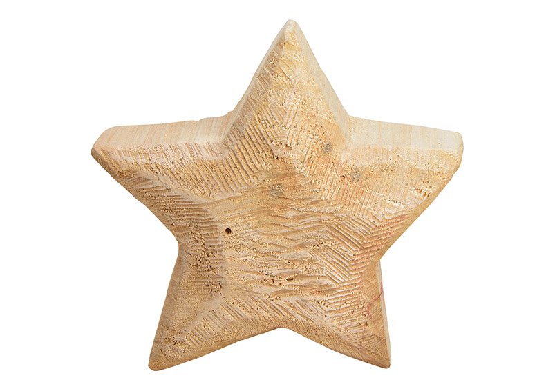 Estrella de madera Marrón (c/h/d) 20x20x6cm