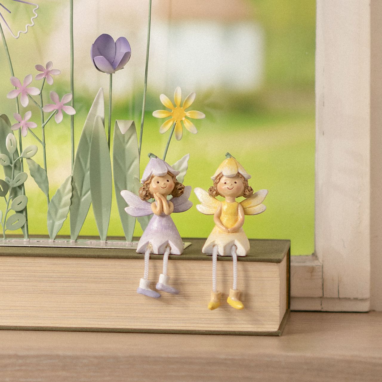 Fee van magnesia, 3-voudig, paars/roze/geel (B/H/D) 5x10x4cm Puppe, Spielzeug, Gesicht, Kopf, Person