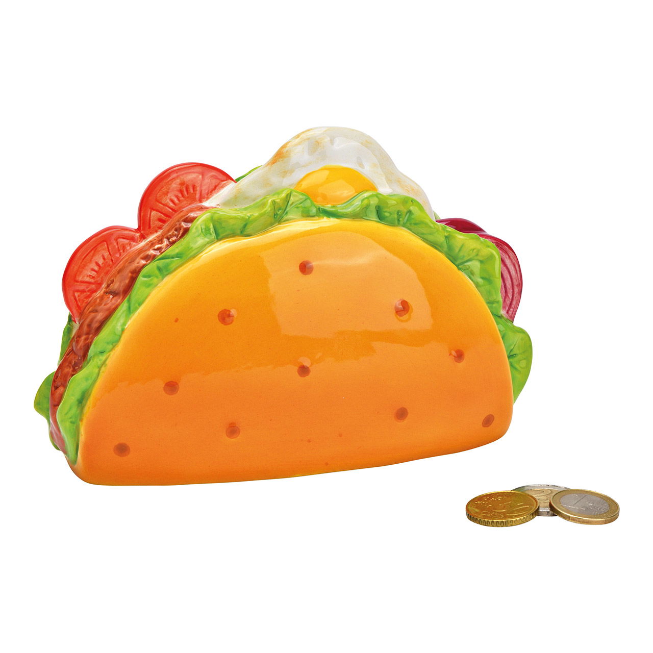 Spardose Taco aus Keramik bunt (B/H/T) 17x12x7cm Spardose Taco aus Keramik bunt (B/H/T) 17x12x7cm