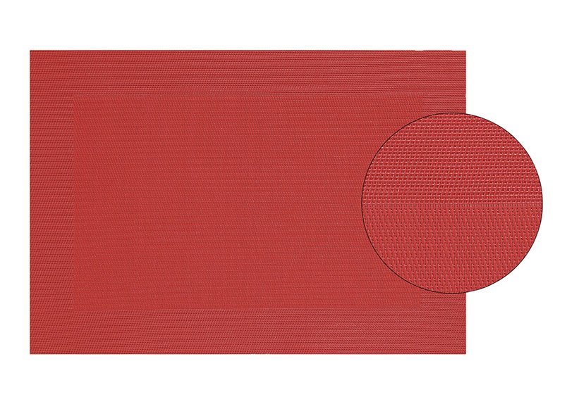 Mantel individual en rojo, fino, de plástico, W45 x H30 cm