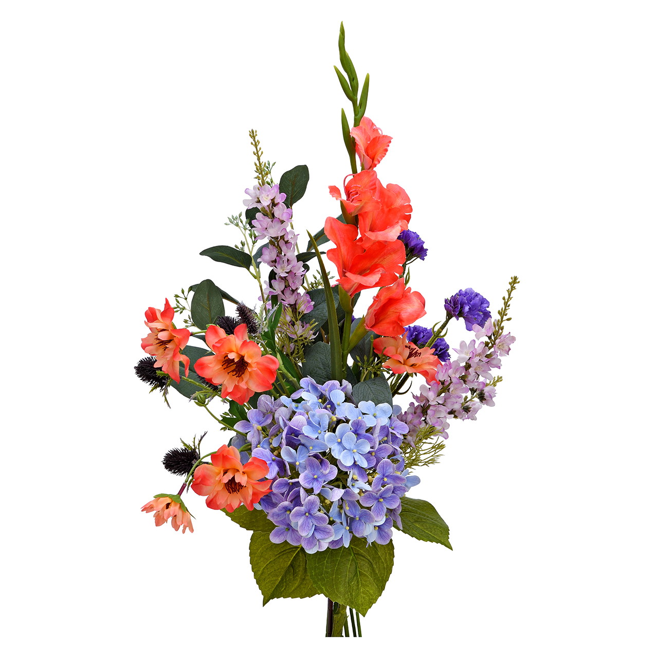 BlumenstrauĂ aus Kunststoff Hortensie/Gladiole lachs/Lila (B/H/T) 25x60x25cm | 10049151