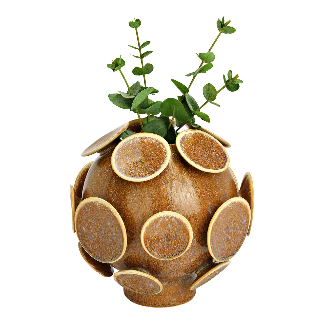 Vase en céramique, brun (L/H/P) 24x23x24cm Bronze, Töpferei, Krug, Kunst, Kunsthandwerk