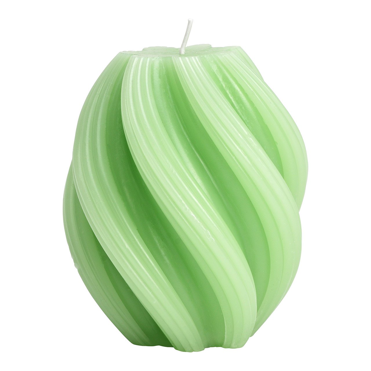 Bougie torsadée en cire, vert (L/H/P) 11x14x11cm