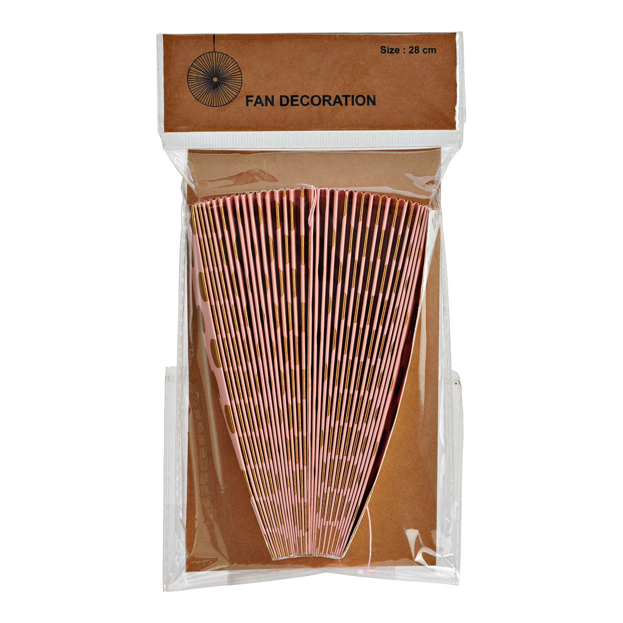 Hanger fan pastel with golden dots made of paper/cardboard, 4-fold, yellow/green/orange/pink (W/H/D) 29x29x2cm
