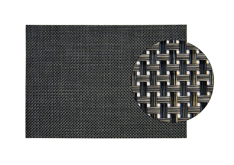 Set de table noir/anthracite en plastique, L45 x H30 cm