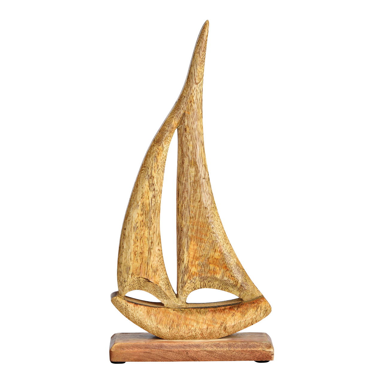 Barco expositor de madera de mango natural (A/A/P) 15x32x5cm Barco expositor de madera de mango natural (A/A/P) 15x32x5cm
