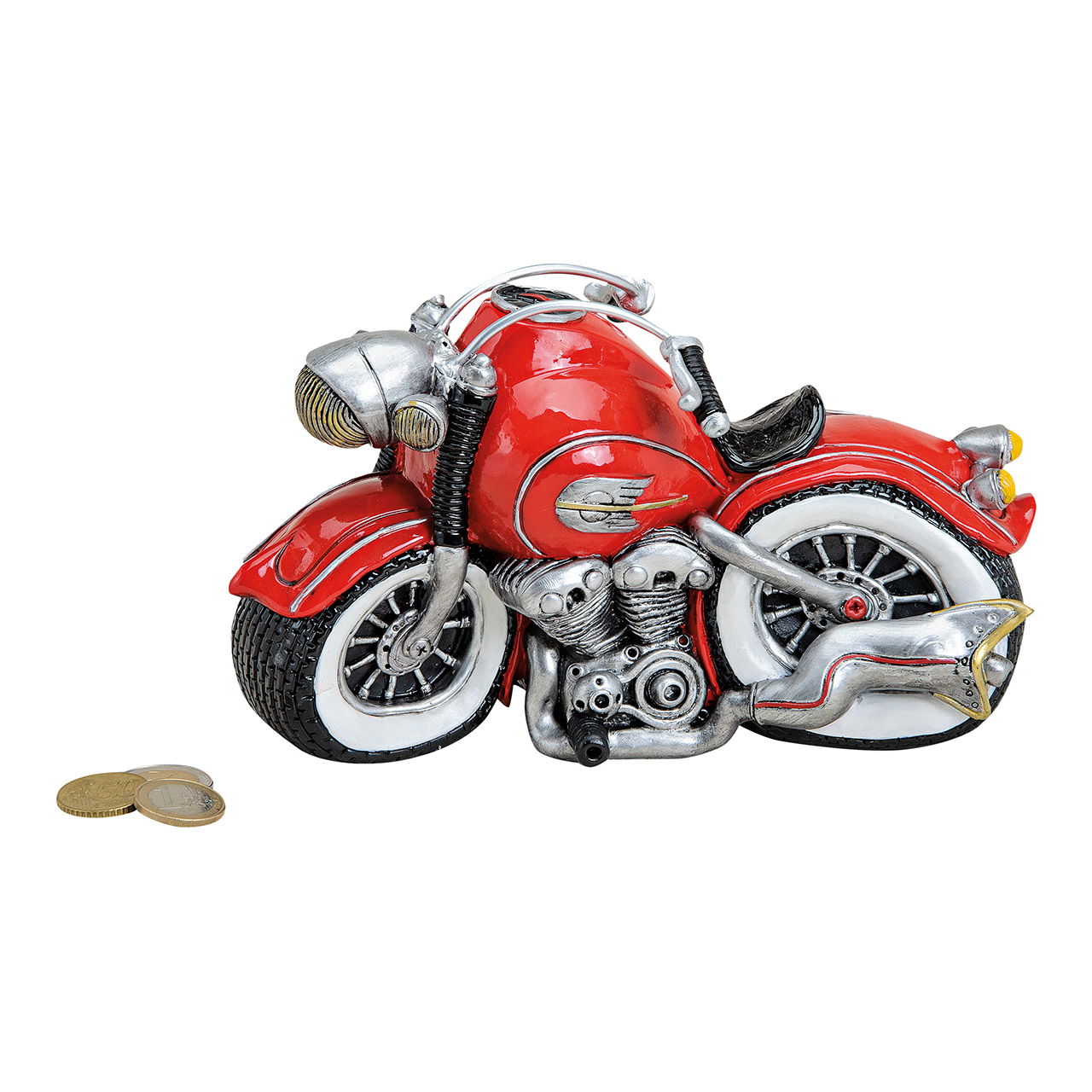Poly motorcycle money box, W21 x D10 x H13 cm Maschine, Sprach, Motorrad, Rad, Motor