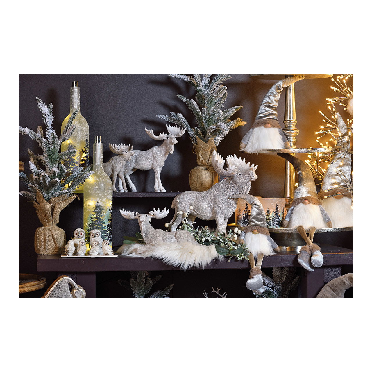 Schneeeule aus Poly Weiß 6-fach, (B/H/T) 7x8x5cm Weihnachten, Weihnachtsdekorationen, Festival