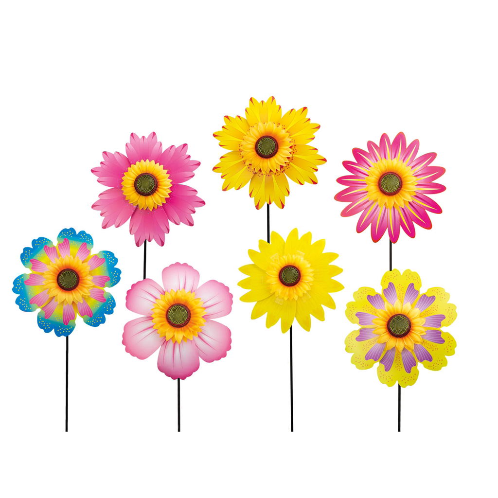 Blume am Stab, 2 Motive, Kunststoff, 36x70cm, 1 Stck, multicolor Gänseblümchen, Blume, Pflanze, Blütenblatt, Anemone