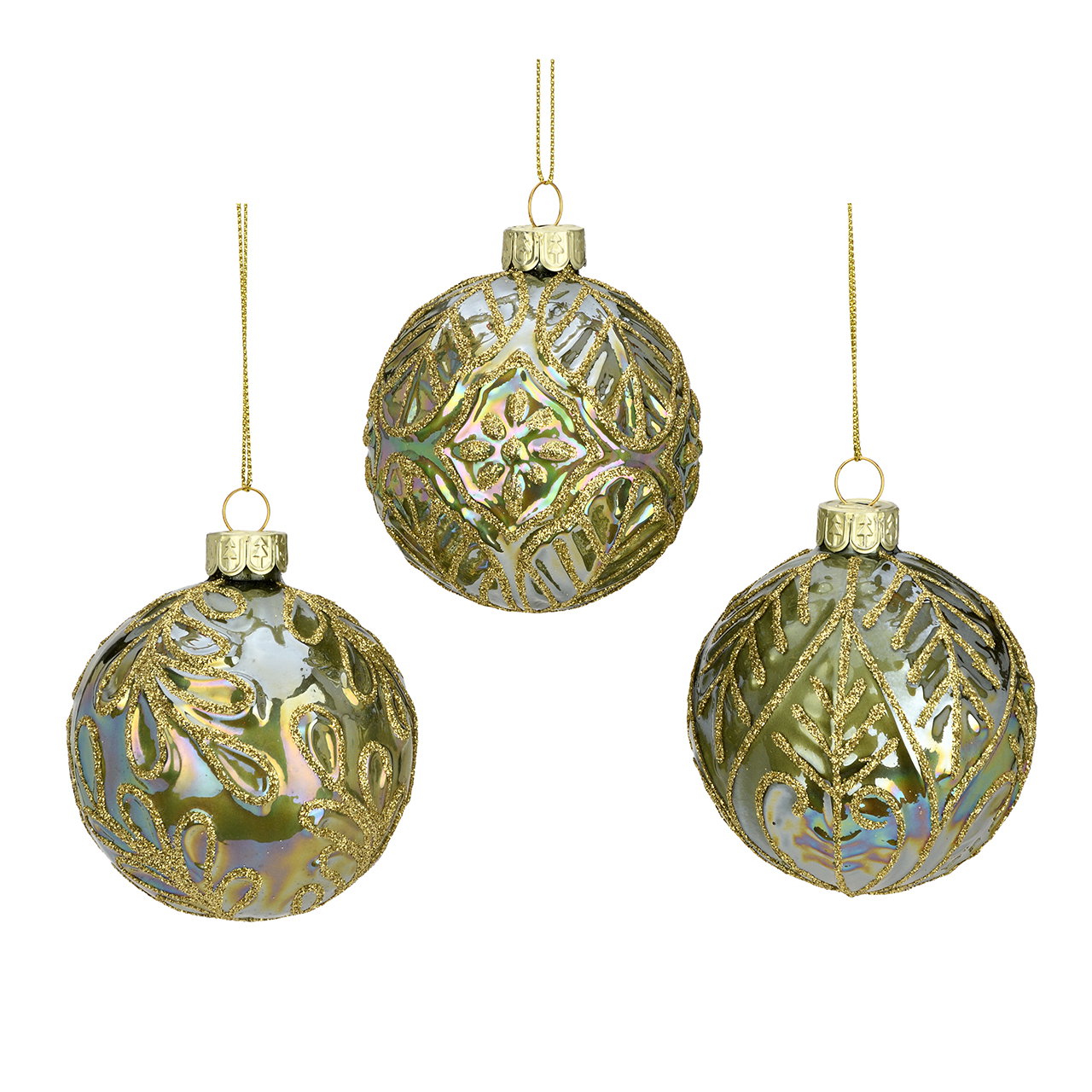 Glaskugel, Christbaumkugel, Ornament, Goldfarben, Muster
