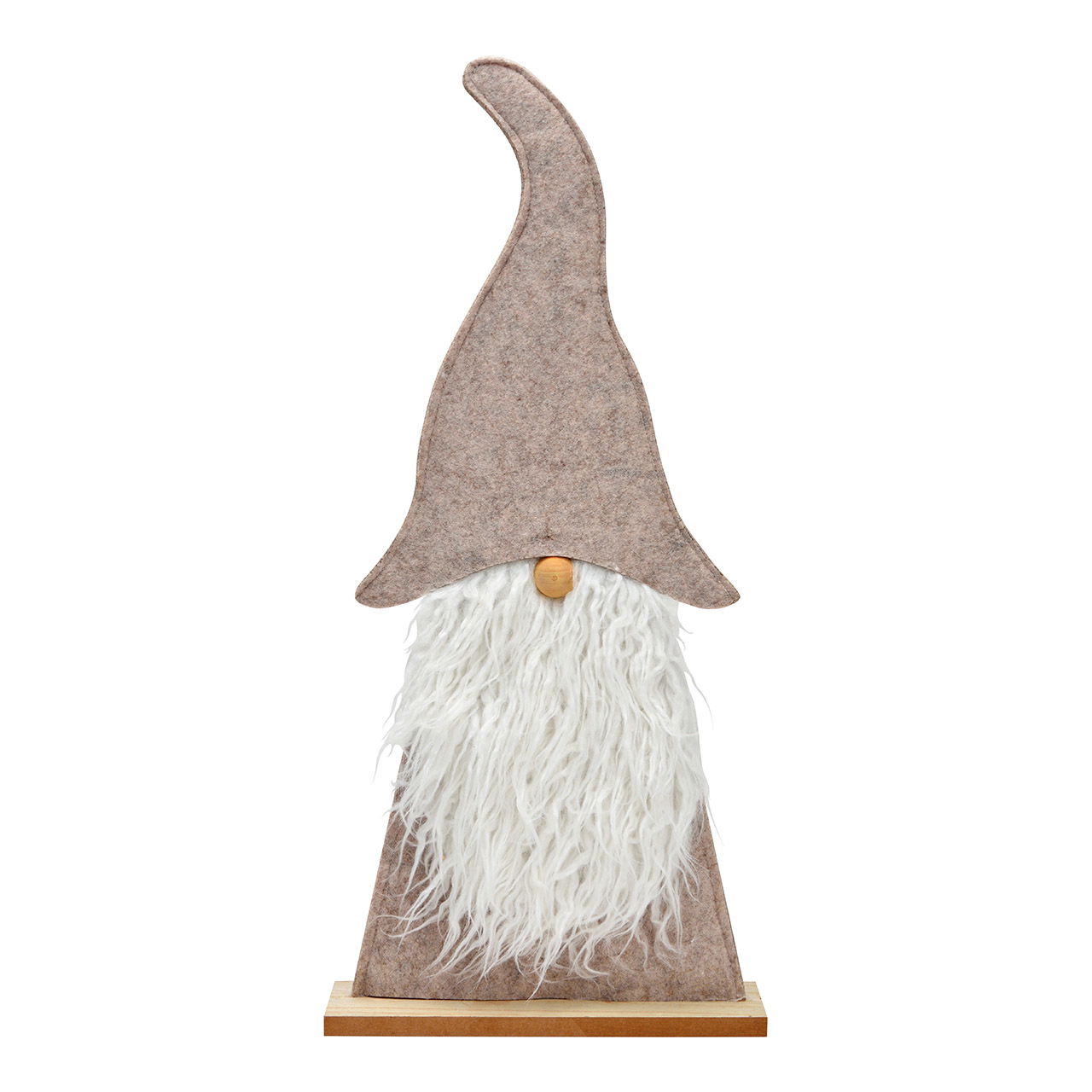 Présentoir lutin sur socle en bois en textile beige (L/H/P) 26x56x8cm