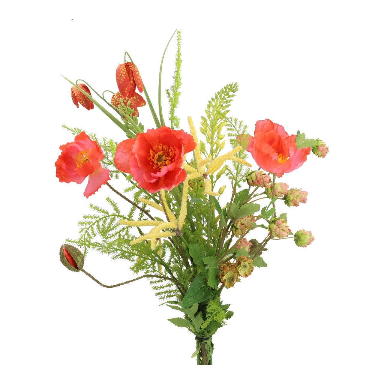 Blumenstrauß aus Kunststoff Mohnwiese Bunt (B/H/T) 25x60x25cm blumenstrauß, künstlich, orange rosen, wildblumen, grünpflanzen