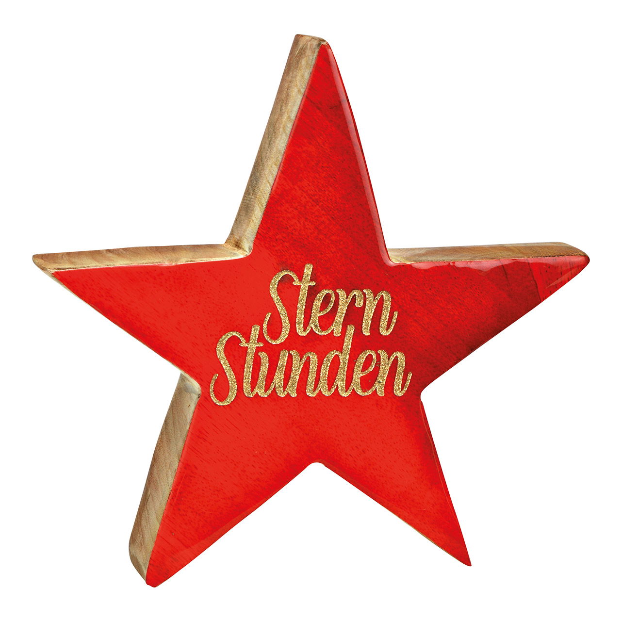 Stern, Sternstunden aus Mangoholz rot (B/H/T) 19x20x4cm