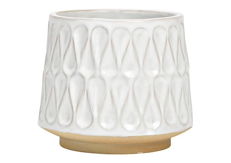 Porcelain flower pot White (W/H/D) 14x12x14cm