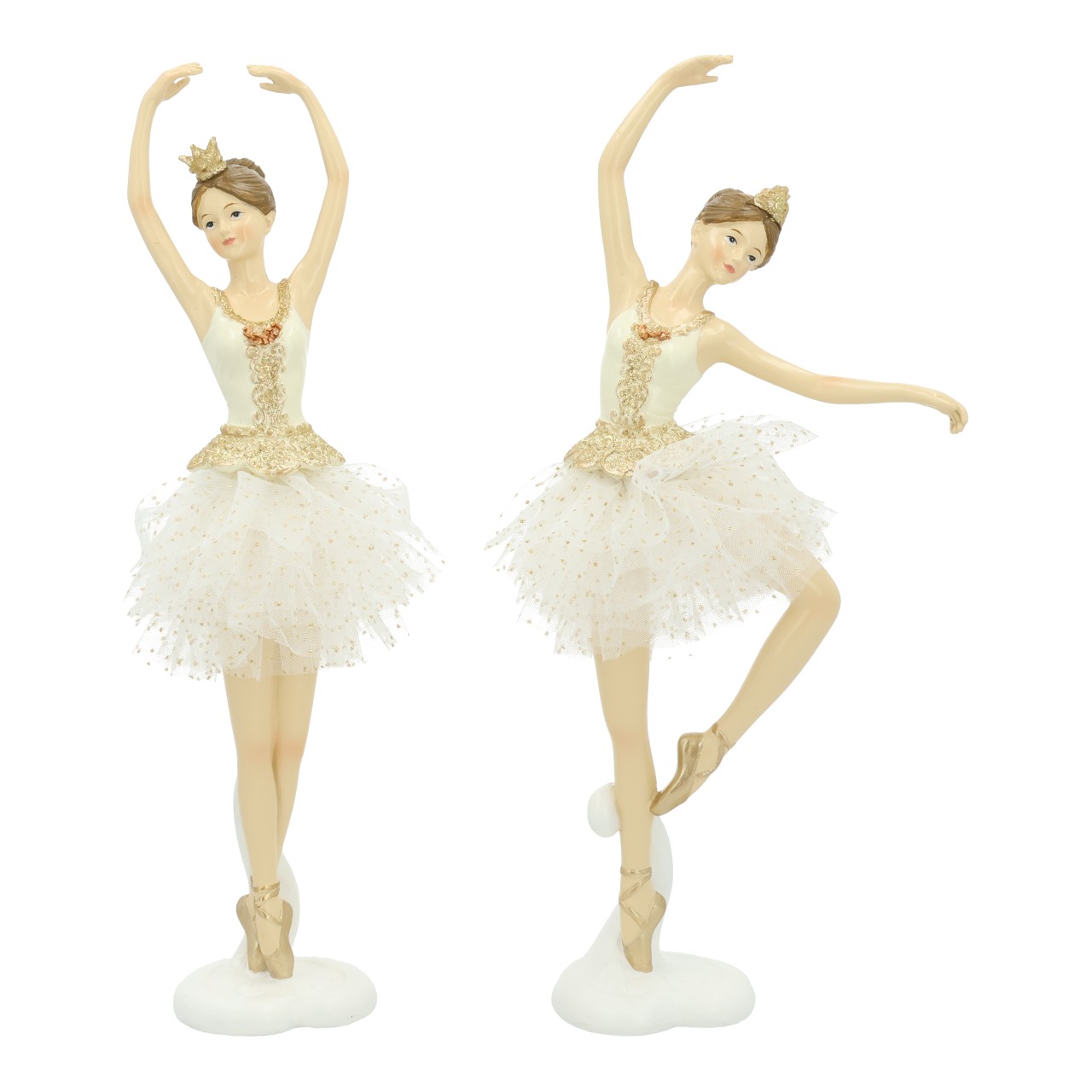 Seinfigur, Ballerina, Tüllrock, Goldfarben, Dekorfigur