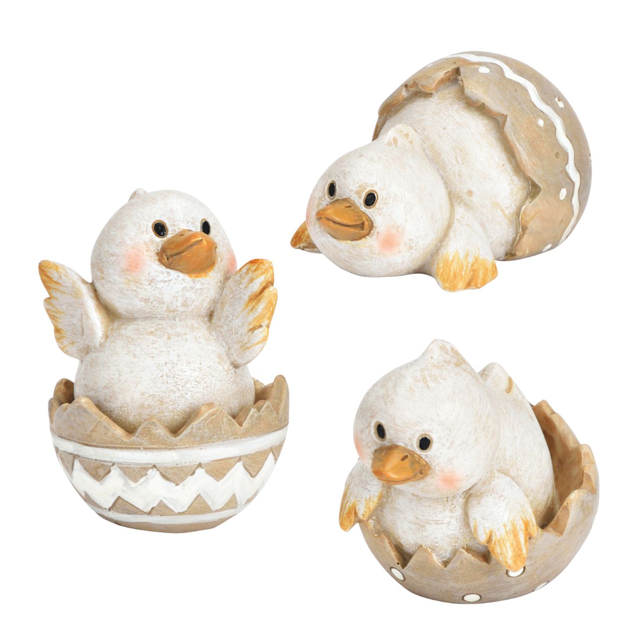 Pollito en huevo de poliéster gris 3 pliegues, (ancho/alto/profundidad) 5x6x4cm Spielzeug