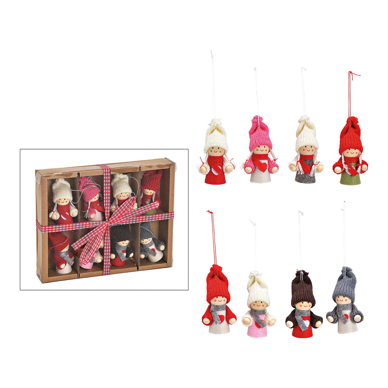 Weihnachtshänger Winterkinder aus Textil, 8er-Set, Bunt (B/H/T) 20x16x3 cm Weihnachtshänger Winterkinder aus Textil, 8er-Set, Bunt (B/H/T) 20x16x3 cm